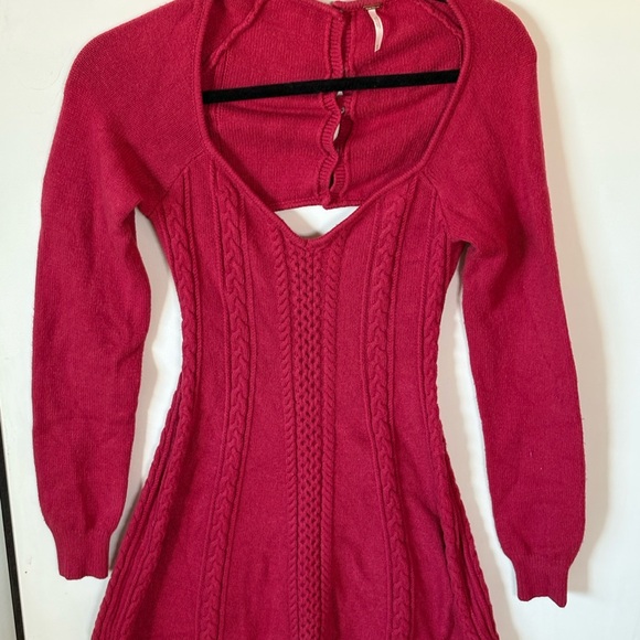 Free People Vibrant Red Knit Sweater Dress - Picture 4 of 10